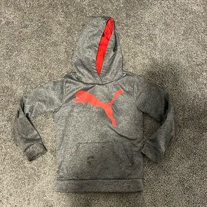 Kids Puma Hoodie Size 6-7 Grey and Red